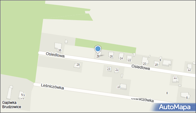 Brudzowice, Osiedlowa, 28, mapa Brudzowice