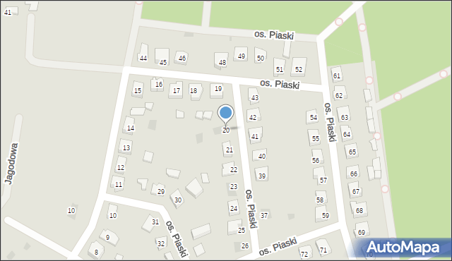 Budzyń, Osiedle Piaski, 20, mapa Budzyń