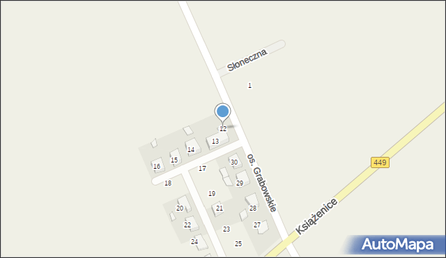 Bukownica, Osiedle Grabowskie, 12, mapa Bukownica