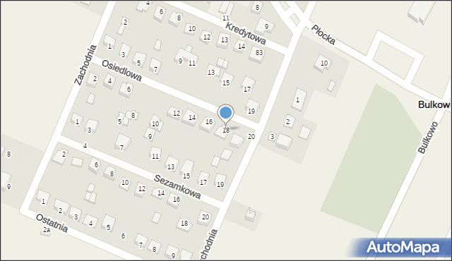 Bulkowo-Kolonia, Osiedlowa, 18, mapa Bulkowo-Kolonia