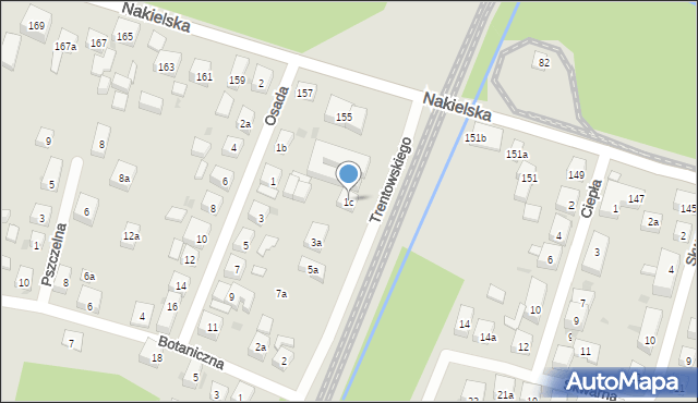 Bydgoszcz, Osada, 1c, mapa Bydgoszczy