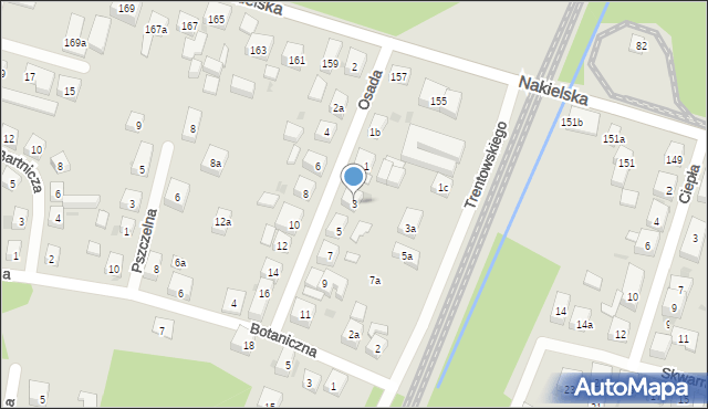 Bydgoszcz, Osada, 3, mapa Bydgoszczy