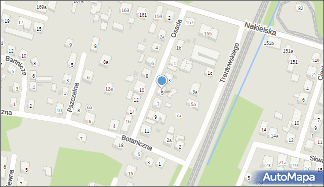 Bydgoszcz, Osada, 5, mapa Bydgoszczy