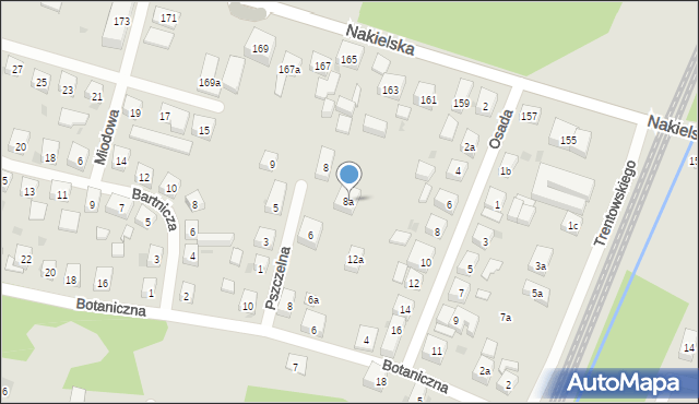 Bydgoszcz, Osada, 8a, mapa Bydgoszczy