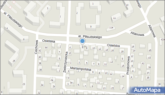 Bydgoszcz, Osielska, 6, mapa Bydgoszczy