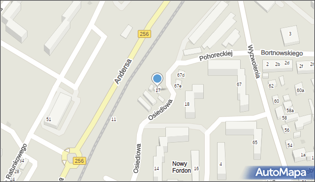 Bydgoszcz, Osiedlowa, 17, mapa Bydgoszczy