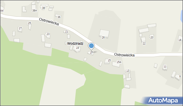 Chmielów, Ostrowiecka, 17, mapa Chmielów