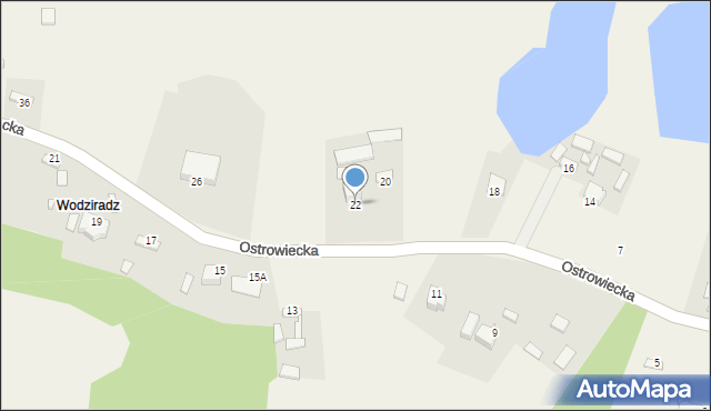 Chmielów, Ostrowiecka, 22, mapa Chmielów