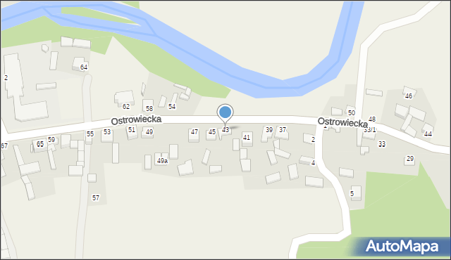 Chmielów, Ostrowiecka, 43, mapa Chmielów