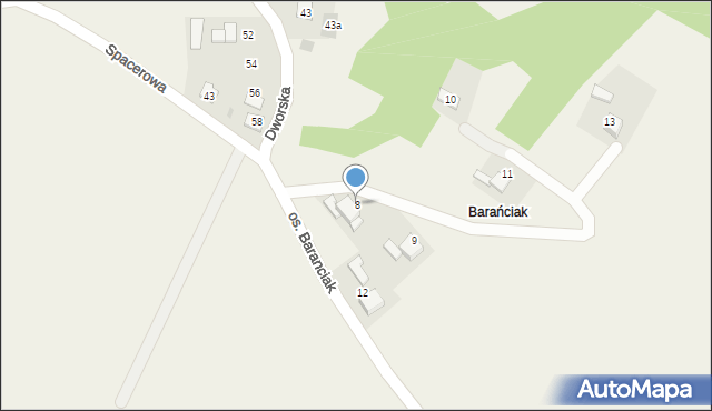 Chocznia, Osiedle Baranciak, 8, mapa Chocznia