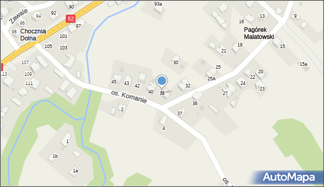 Chocznia, Osiedle Malatowskie, 38, mapa Chocznia