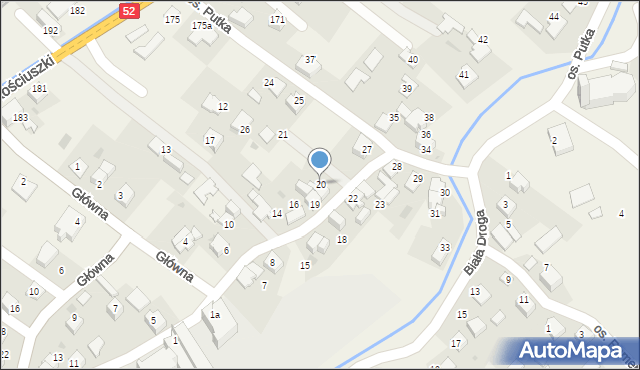 Chocznia, Osiedle Putka Józefa, dr., 20, mapa Chocznia