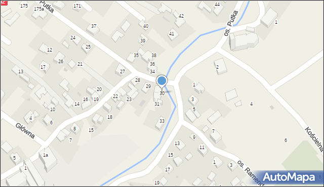 Chocznia, Osiedle Putka Józefa, dr., 30, mapa Chocznia