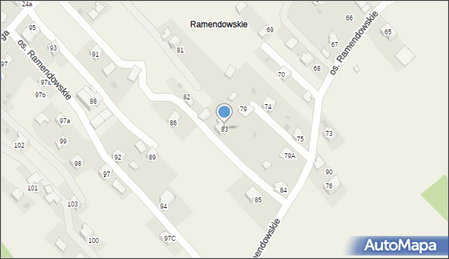 Chocznia, Osiedle Ramendowskie, 83, mapa Chocznia