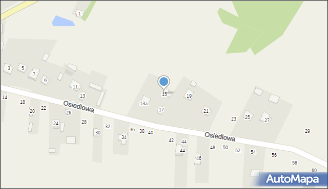 Chomentów-Puszcz, Osiedlowa, 15, mapa Chomentów-Puszcz