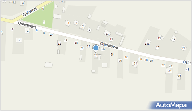 Chomentów-Puszcz, Osiedlowa, 24, mapa Chomentów-Puszcz