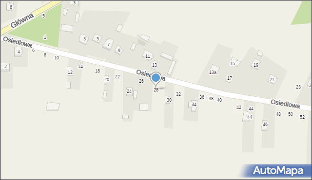 Chomentów-Puszcz, Osiedlowa, 28, mapa Chomentów-Puszcz