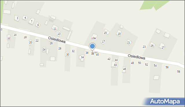 Chomentów-Puszcz, Osiedlowa, 38, mapa Chomentów-Puszcz