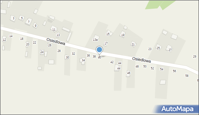 Chomentów-Puszcz, Osiedlowa, 40, mapa Chomentów-Puszcz