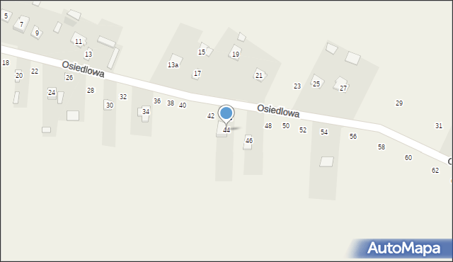 Chomentów-Puszcz, Osiedlowa, 44, mapa Chomentów-Puszcz