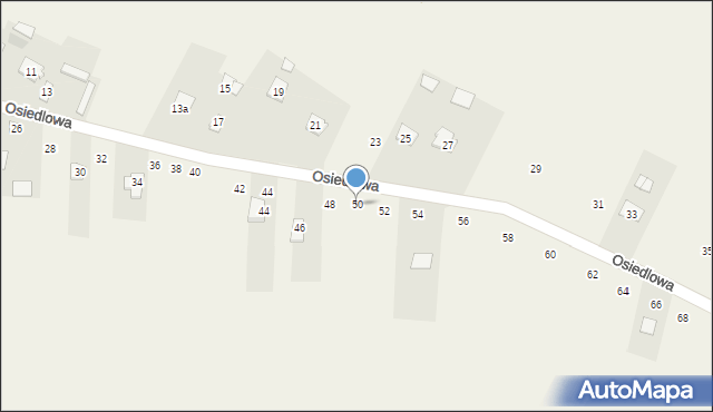 Chomentów-Puszcz, Osiedlowa, 50, mapa Chomentów-Puszcz