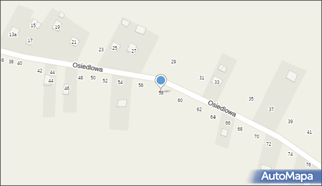 Chomentów-Puszcz, Osiedlowa, 58, mapa Chomentów-Puszcz