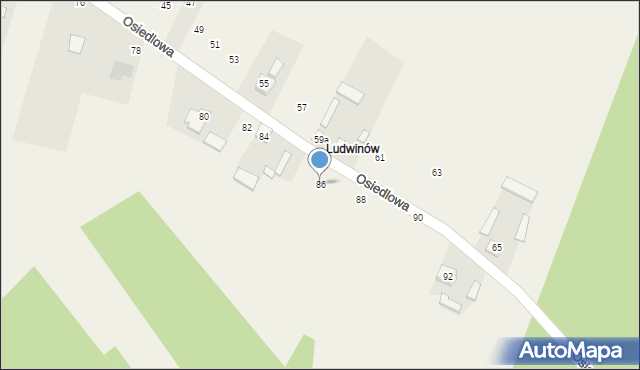 Chomentów-Puszcz, Osiedlowa, 86, mapa Chomentów-Puszcz