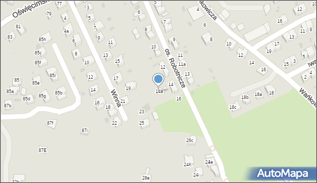 Chrzanów, Osiedle Robotnicze, 14a, mapa Chrzanów