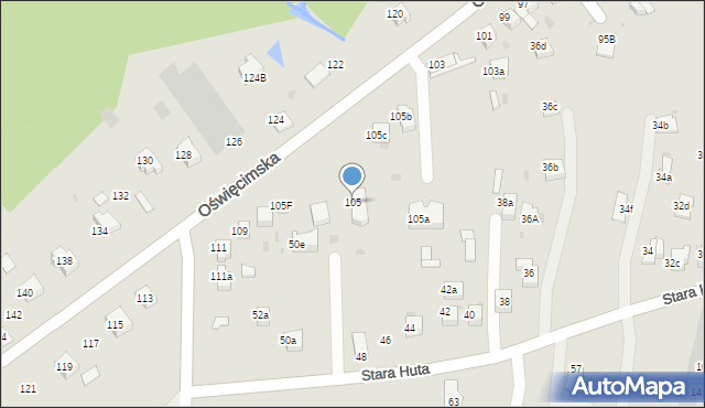 Chrzanów, Oświęcimska, 105, mapa Chrzanów