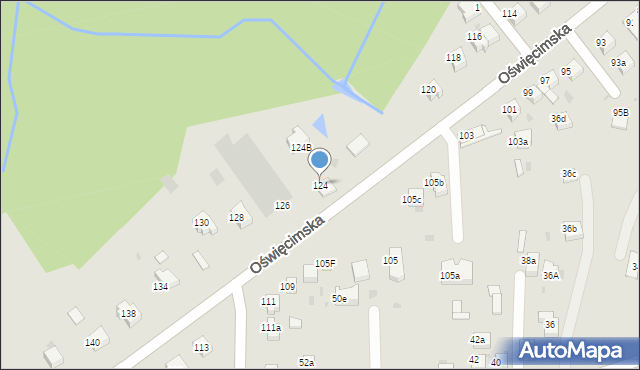 Chrzanów, Oświęcimska, 124, mapa Chrzanów