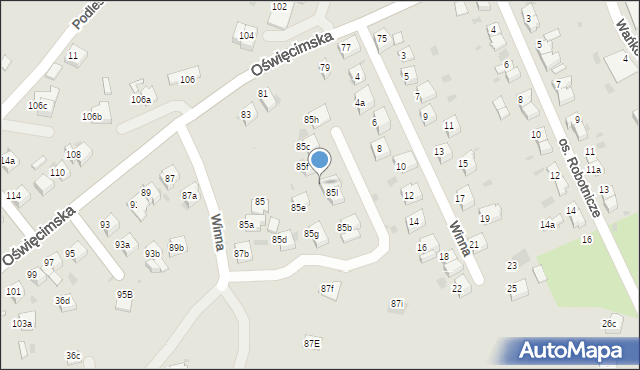 Chrzanów, Oświęcimska, 85j, mapa Chrzanów