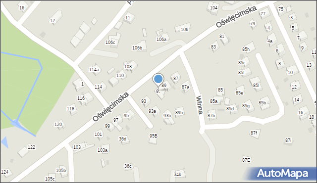 Chrzanów, Oświęcimska, 91, mapa Chrzanów