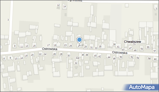 Chwaliszew, Ostrowska, 27, mapa Chwaliszew