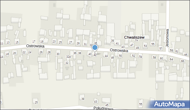 Chwaliszew, Ostrowska, 42, mapa Chwaliszew