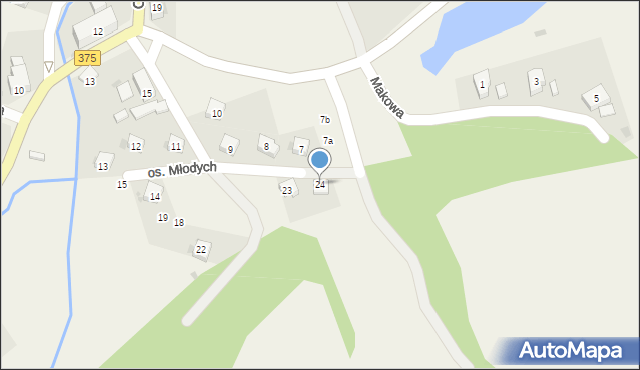 Chwaliszów, Osiedle Młodych, 24, mapa Chwaliszów