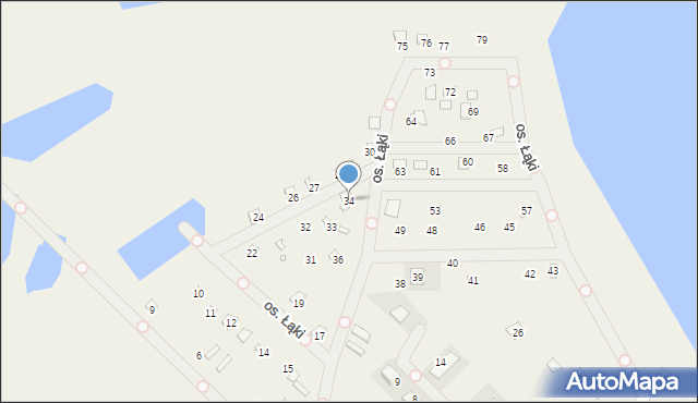 Cichowo, Osiedle Łąki, 34, mapa Cichowo