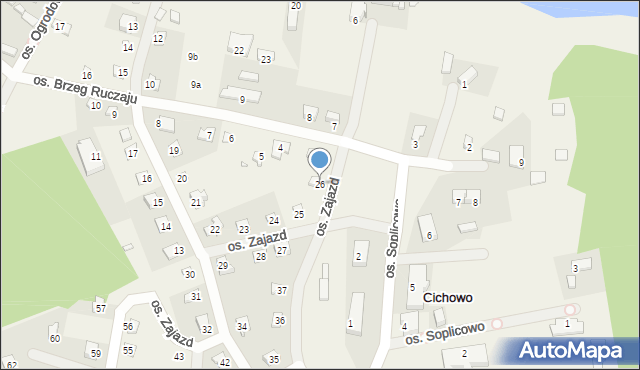 Cichowo, Osiedle Zajazd, 26, mapa Cichowo