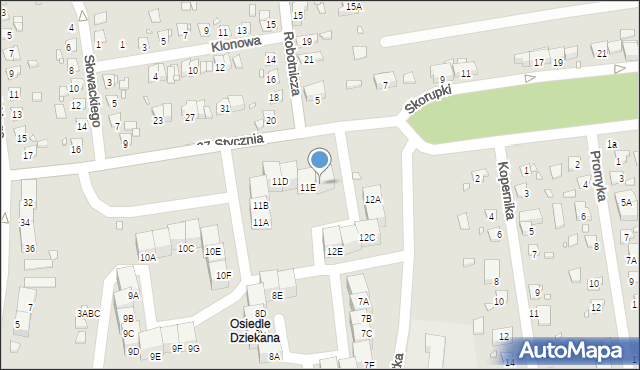 Czeladź, Osiedle Dziekana, 11F, mapa Czeladź