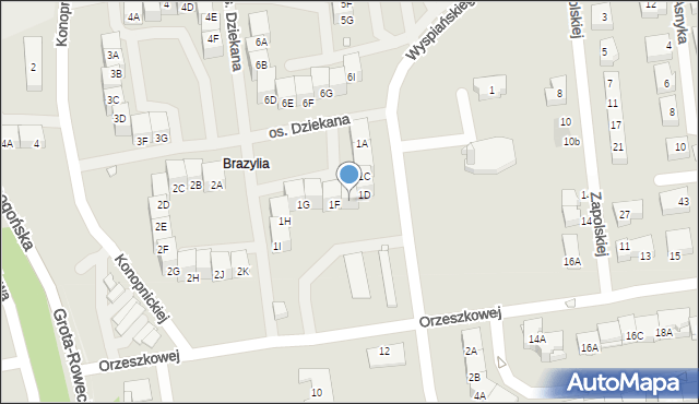 Czeladź, Osiedle Dziekana, 1E, mapa Czeladź