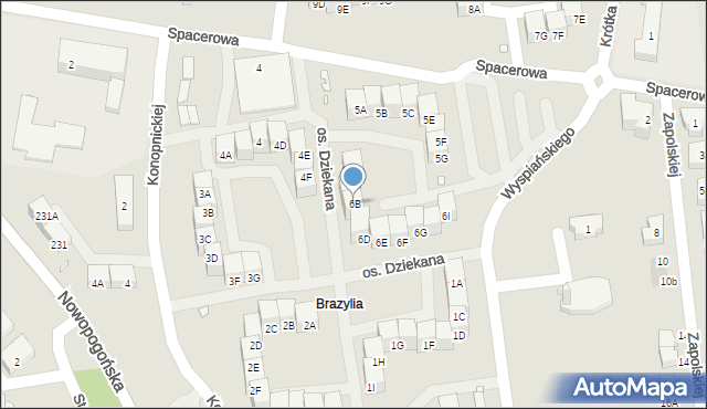 Czeladź, Osiedle Dziekana, 6B, mapa Czeladź