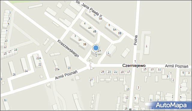 Czerniejewo, Osiedle Papieża Jana Pawła II, 2, mapa Czerniejewo