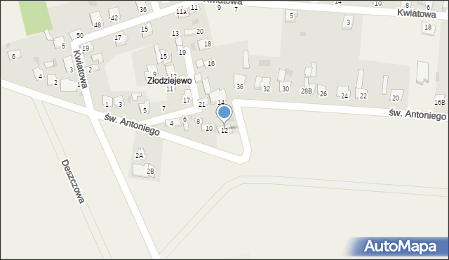 Czerniewice, Osiedlowa, 12, mapa Czerniewice