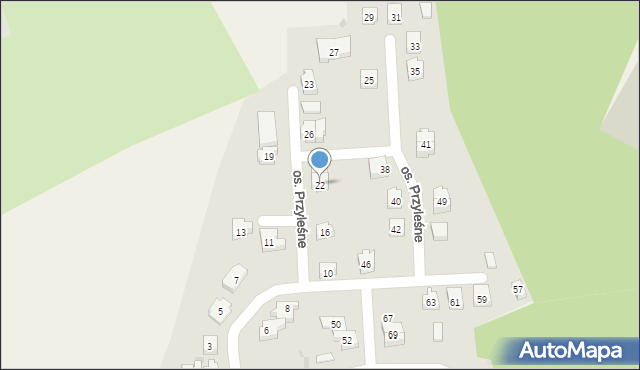 Czernin, Osiedle Przyleśne, 22, mapa Czernin