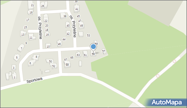 Czernin, Osiedle Przyleśne, 59, mapa Czernin