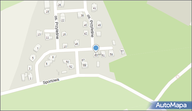 Czernin, Osiedle Przyleśne, 63, mapa Czernin
