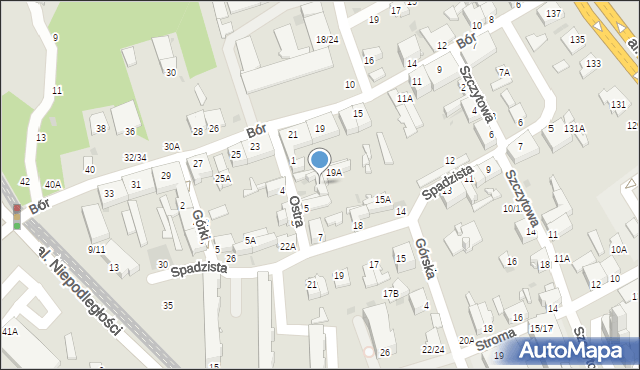 Częstochowa, Ostra, 3, mapa Częstochowy