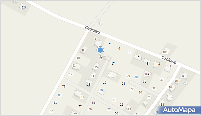 Czołowo, Osiedle Międzylesie, 16, mapa Czołowo