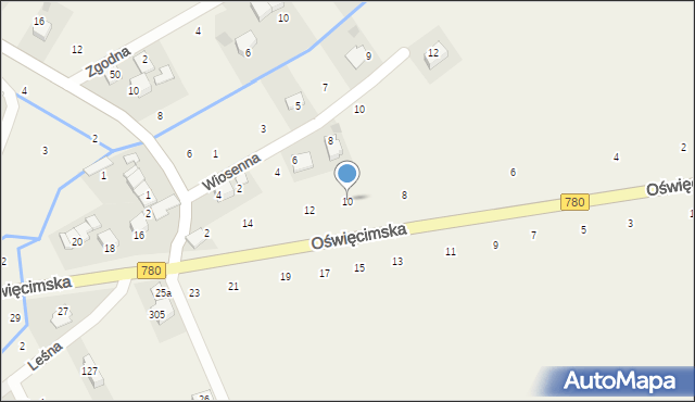 Czułówek, Oświęcimska, 10, mapa Czułówek