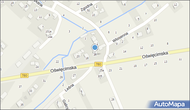 Czułówek, Oświęcimska, 16, mapa Czułówek