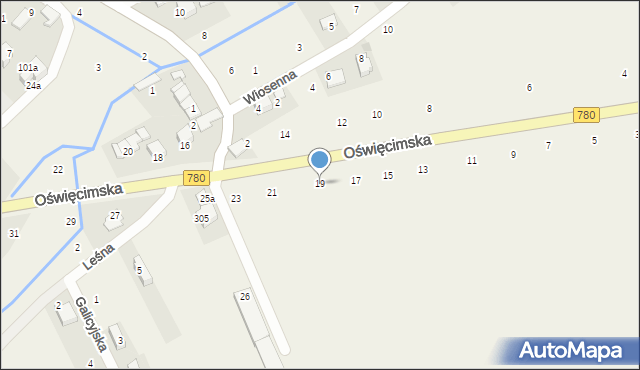 Czułówek, Oświęcimska, 19, mapa Czułówek